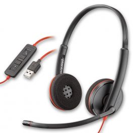 Plantronics Blackwire C3220, auriculares estéreo USB, color: negro